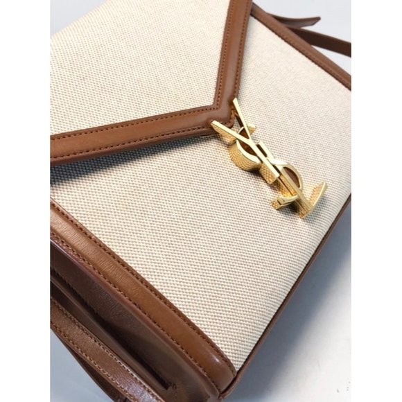 SAINT LAURENT Cassandre Leather And Canvas Satchel - Picture 9 of 12